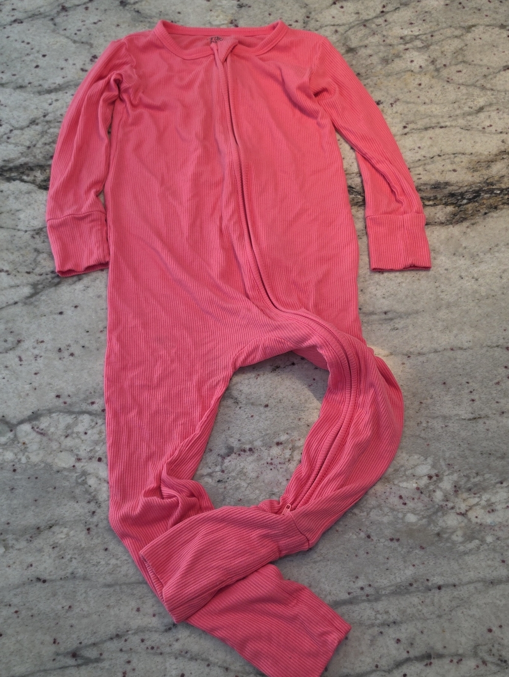Birdie Bean 2T Girls' Ribbed Zip-Front One-Piece Pajama - Pink